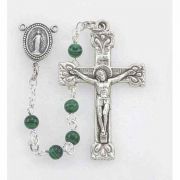 4mm Malachite Round Beads First Communion Rosary