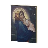Madonna Of The Streets Large Gold Embossed Plaque on a Wood Board