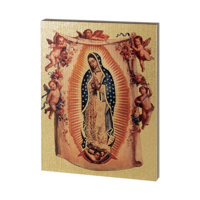 Our Lady Of Guadalupe Large Gold Embossed Plaque - 846218051478 - 520-221