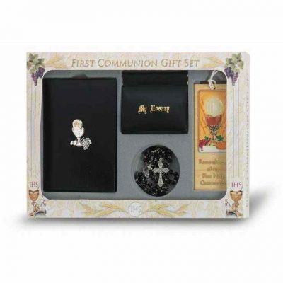 6 Piece Deluxe First Communion Gift Set Black - 846218040687 - 5289