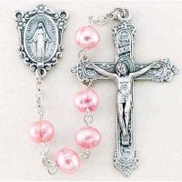 6mm Pink Genuine Fresh Water Pearl Round Bead Gift Rosary