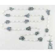 6x9mm Oval Faux Mother Of Pearl Bead Rosary With 15 Stations