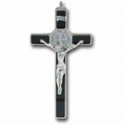 7-3/4 inch Black Enameled Saint Benedict Crucifix