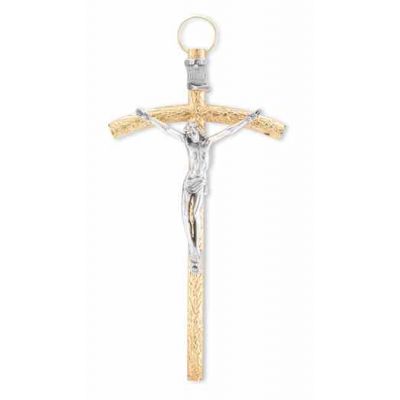 7" Gold Papal Crucifix With Silver Corpus -  - 2170