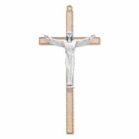 7 inch Pearlized Gold Plated Cross With Fine Pewter Corpus