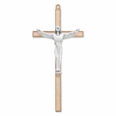 7 inch Pearlized Gold Plated Cross With Fine Pewter Corpus - 846218070882 - 31P-7G9