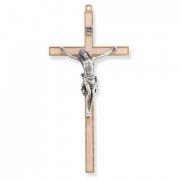 7 inch Pearlized Gold Plated Cross with Genuine Pewter
