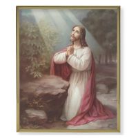 Christ On Mount Olive 8x10in Gold Framed Everlasting Plaque