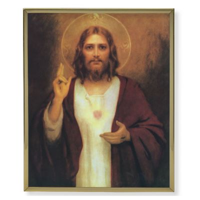 Chambers: Sacred Heart Of Jesus 8x10 inch Gold Framed Plaque - 846218041172 - 810-109