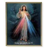 Spanish Divine Mercy 8x10 inch Gold Framed Everlasting Plaque