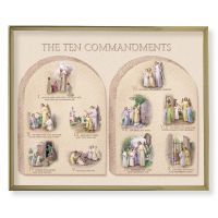 Ten Commandments 8x10 inch Gold Framed Everlasting Plaque