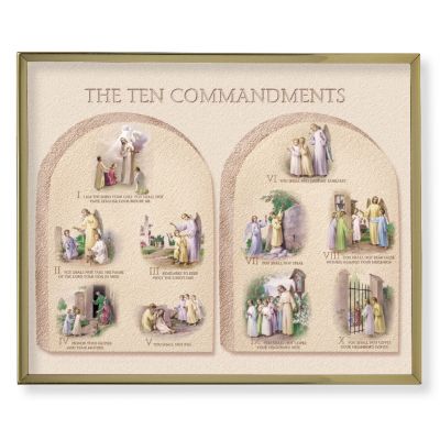 Ten Commandments 8x10 inch Gold Framed Everlasting Plaque (2 Pack) - 846218041912 - 810-149