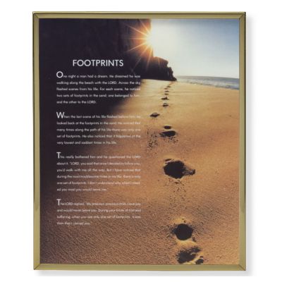 Footprints 8x10 inch Gold Framed Everlasting Plaque (2 Pack) - 846218042179 - 810-155
