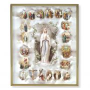 Mysteries Of The Holy Rosary Gold Framed Everlasting Plaque