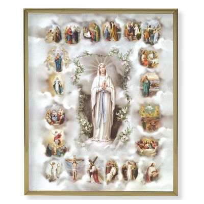 Mysteries Of The Holy Rosary Gold Framed Everlasting Plaque (2 Pack) - 846218041936 - 810-212