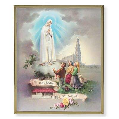 Our Lady Of Fatima 8x10 inch Gold Framed Everlasting Plaque (2 Pack) - 846218041578 - 810-213