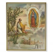Our Lady Of Guadalupe w/Juan Diego Gold Everlasting Plaque