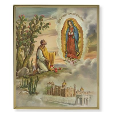 Our Lady Of Guadalupe w/Juan Diego Gold Everlasting Plaque (2 Pack) - 846218041639 - 810-219