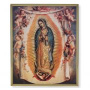 Our Lady Of Guadalupe w/Angels Gold Framed Everlasting Plaque