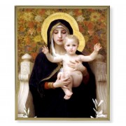 Bouguereau: Madonna Of Flowers Gold Frame Everlasting Plaque