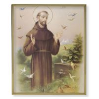 Saint Francis 8x10 inch Gold Framed Everlasting Plaque