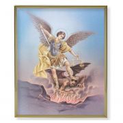 Saint Michael 8x10 inch Gold Framed Everlasting Plaque