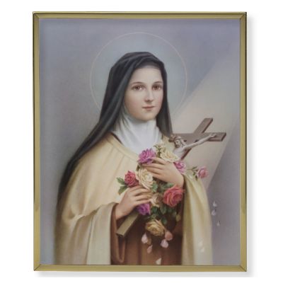 Saint Therese 8x10 inch Gold Framed Everlasting Plaque (2 Pack) - 846218041868 - 810-340