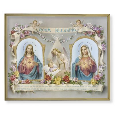 Baby Room Blessing 8x10 inch Gold Framed Everlasting Plaque (2 Pack) - 846218042032 - 810-390