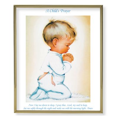 Praying Boy 8x10 inch Gold Framed Everlasting Plaque (2 Pack) - 846218042124 - 810-394