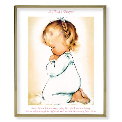 Praying Girl 8x10 inch Gold Framed Everlasting Plaque (2 Pack) - 846218042131 - 810-395