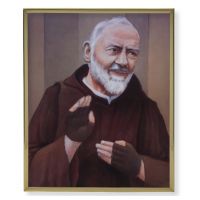Saint Pio 8x10 inch Gold Framed Everlasting Plaque