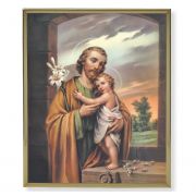 Saint Joseph 8x10 inch Gold Framed Everlasting Plaque