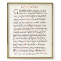 Desiderata 8x10 inch Gold Framed Everlasting Plaque