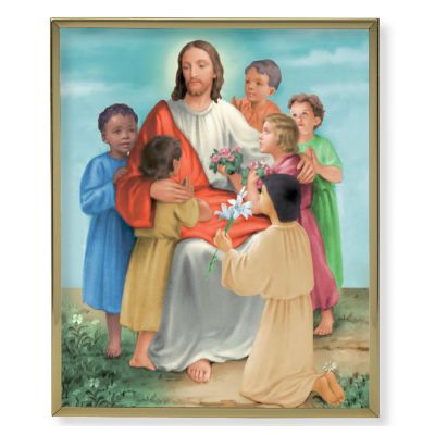 Christ With Children 8x10 inch Gold Framed Everlasting Plaque (2 Pack) - 846218042193 - 810-793