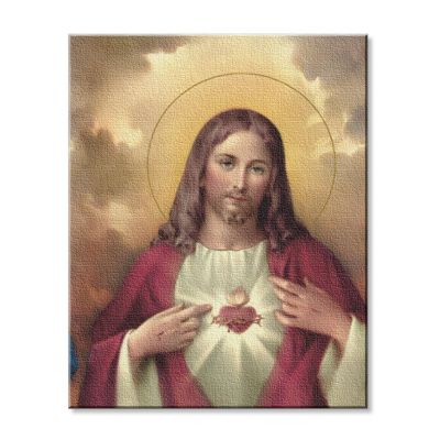 Sacred Heart Fine Art Canvas 8x10 inch Print by Fratelli Bonella - 846218053397 - 822-158