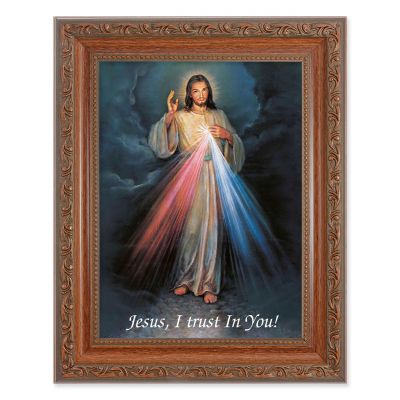 Divine Mercy In An Ornate MahoganyFrame w/Beaded Lip 2Pk -  - 861-123