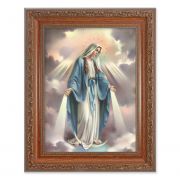 Our Lady Of Grace In An Ornate Mahogany Frame w/Beaded Lip 2/Pk
