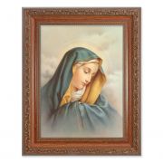 Our Lady Of Sorrows In An Ornate MahoganyFrame w/Beaded Lip