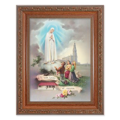 Our Lady Of Fatima In An Ornate MahoganyFrame w/Beaded Lip 2Pk -  - 861-213
