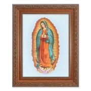 Our Lady Of Guadalupe In An Ornate Mahogany Frame w/Beaded Lip 2/Pk