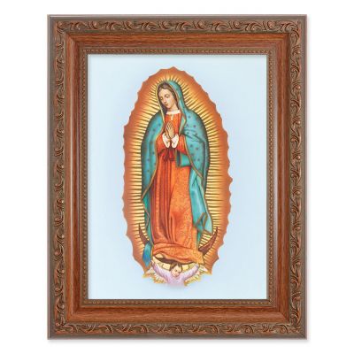 Our Lady Of Guadalupe In An Ornate Mahogany Frame w/Beaded Lip 2/Pk -  - 861-216