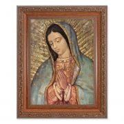 Our Lady Of Guadalupe In An Ornate MahoganyFrame w/Beaded Lip 2 Pk2 Pk