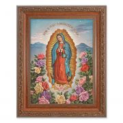 Our Lady Of Guadalupe In An Ornate MahoganyFrame w/Beaded Lip 2/Pk