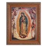 Our Lady Of Guadalupe In An Ornate Mahogany Frame w/Beaded Lip