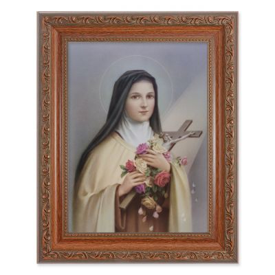 Saint Therese In An Ornate MahoganyFrame w/Beaded Lip 2Pk -  - 861-340