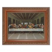 The Last Supper In An Ornate Mahogany Frame w/Beaded Lip
