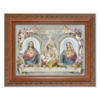 Baby Room Blessing In An Ornate Mahogany Finished Frame Beaded Lip