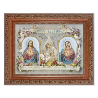 Baby Room Blessing In An Ornate Mahogany Finished Frame Beaded Lip 2Pk -  - 861-390