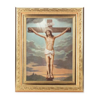 Crucifixion - Detailed Scroll Carvings Gold Frame - 2Pk -  - 862-119