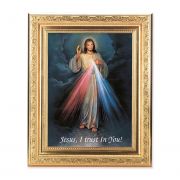Divine Mercy - Detailed Scroll Carvings Gold Frame -